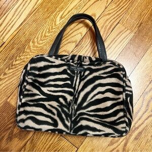Kate Spade Tan/Black Zebra Print Vintage Faux Fur Hand Bag